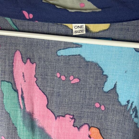 New unbranded boutique multi color viscose flowy lightweight duster kimono os - Picture 6 of 7